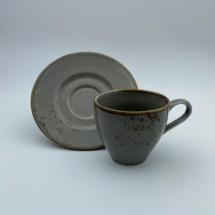 Tasse à café en grès 12 cl + Soucoupe 
