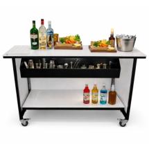 Bar mobile à roulettes pliable