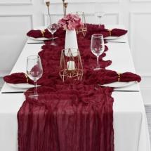 Chemin de Table en Gaze Etamine 300x90 cm - Bordeaux