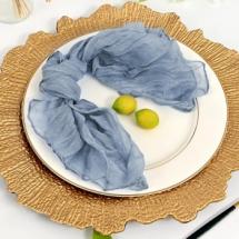 Serviettes de Table en Gaze Etamine 50x50 cm - Bleue