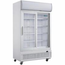 Réfrigérateur 2 portes coulissantes vitrées 950 litres avec Caisson Lumineux - 500W
