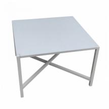 Table Basse Blanche en Métal + Plateau en métal Blanc (Hauteur 45 cm)