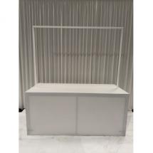 Pack Grand Buffet CUBE 200 x 80 - Haut. 90 cm + ARCHE Blanche + Housse blanche 