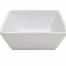 Coupelle blanche en porcelaine : 10 x 10 cm x 4,5(h)