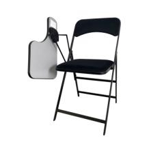 Chaise de conférence en velours noir + Tablette écritoire
