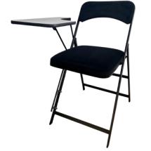 Chaise de conférence en velours noir + Tablette écritoire