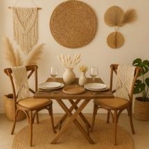 Table carrée VINTAGE carré 70x70 cm (Hauteur 74 cm)