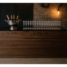 Table Buffet Lattes SCALL Noire 200x90cm 
