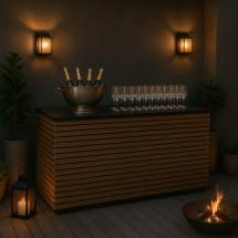 Table Buffet Lattes SCALL Noire 200x90cm 