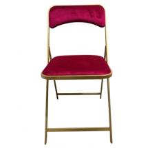 Chaise pliante PRO - Velours Rouge (Pour Intérieur exclusivement)