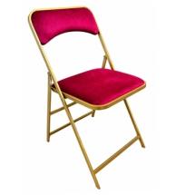 Chaise pliante PRO - Velours Rouge (Pour Intérieur exclusivement)