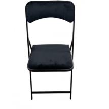 Chaise pliante PRO - Velours Noir (Pour Intérieur exclusivement)