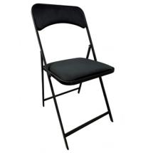 Chaise pliante PRO - Velours Noir (Pour Intérieur exclusivement)