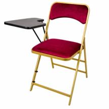 Chaise pliante PRO Velours Rouge + Tablette écritoire