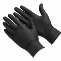Boite de 100 gants jetables en nitrile noirs sans poudre 
