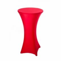 Housse extensible rouge pour table mange-debout  Ø 60 cm