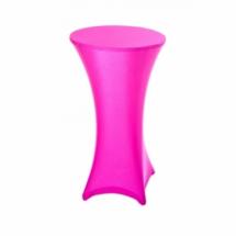 Housse extensible fushia pour table mange-debout Ø 60 cm