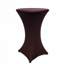 Housse extensible Chocolat pour table mange-debout  Ø 60 cm