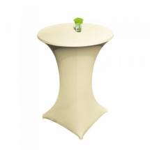 Housse extensible Crème pour table mange-debout  Ø 60 cm