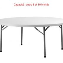 Table ronde - Ø 152 cm (8 à 10 invités)