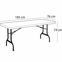 Table rectangulaire - 183 cm x 76 cm (6 à 8 invités)