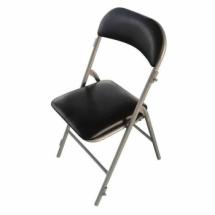 Chaise pliante Grise - Vinyle Noire (Pour Intérieur exclusivement)