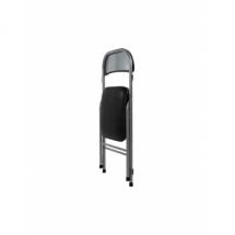 Chaise pliante Grise - Vinyle Noire (Pour Intérieur exclusivement)