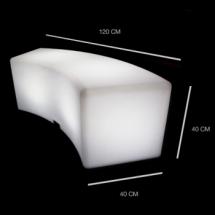 Banc arrondi lumineux sans fil
