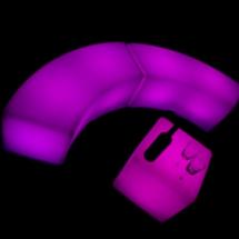 Banc arrondi lumineux sans fil