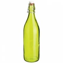 Bouteille en verre 1L - Coloris : Vert Anis