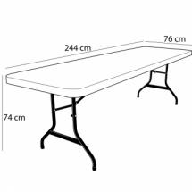 Table rectangulaire - 244 cm x 76 cm (8 à 10 invités)