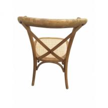 Chaise Bistrot Vintage dos croisé en Bois Vernis