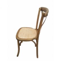 Chaise Bistrot Vintage dos croisé en Bois Vernis