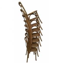 Chaise Bistrot Vintage dos croisé en Bois Vernis