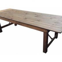 Table de réception rectangulaire Vintage en Bois :  213 cm x 102 cm (8 à 10 invités)